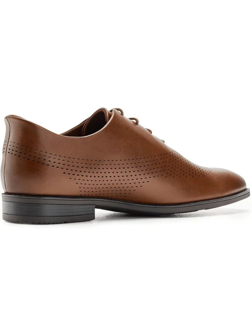 Marc Joseph Men's Brown Faux Leather Closed Toe Casual Oxford Block Heel Shoes